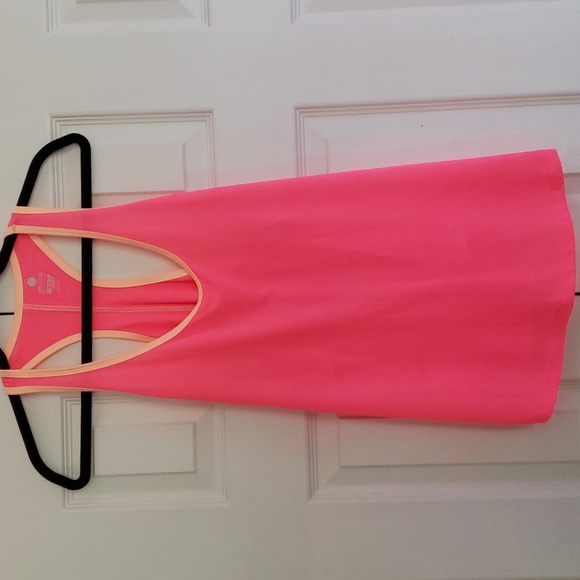 Women's Melon w/Apricot Trim Racerback Tank Top - Picture 3 of 5